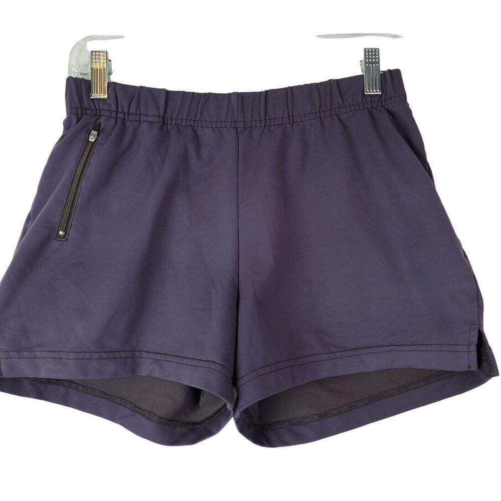 Athleta Fitted Athletic Workout Shorts Size S‎ Purple Zip Pocket GUC